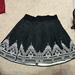 Restyle Elegant Gothic Dark Academia Skater Skirt
